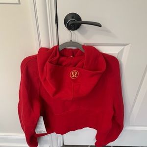 NWT NEW YEAR SCUBA OVERSIZED HALF-ZIP HOODIE Dark Red M/L